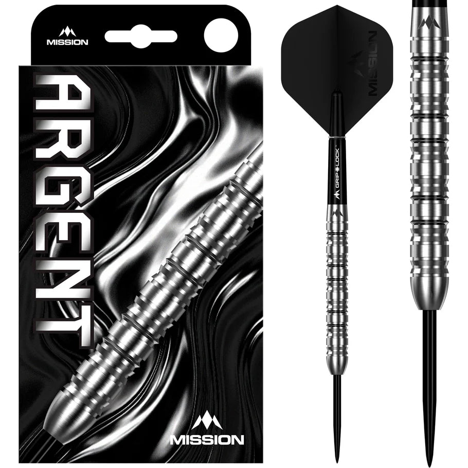 Mission Argent Darts Steel Tip - 90% Tungsten - Silver