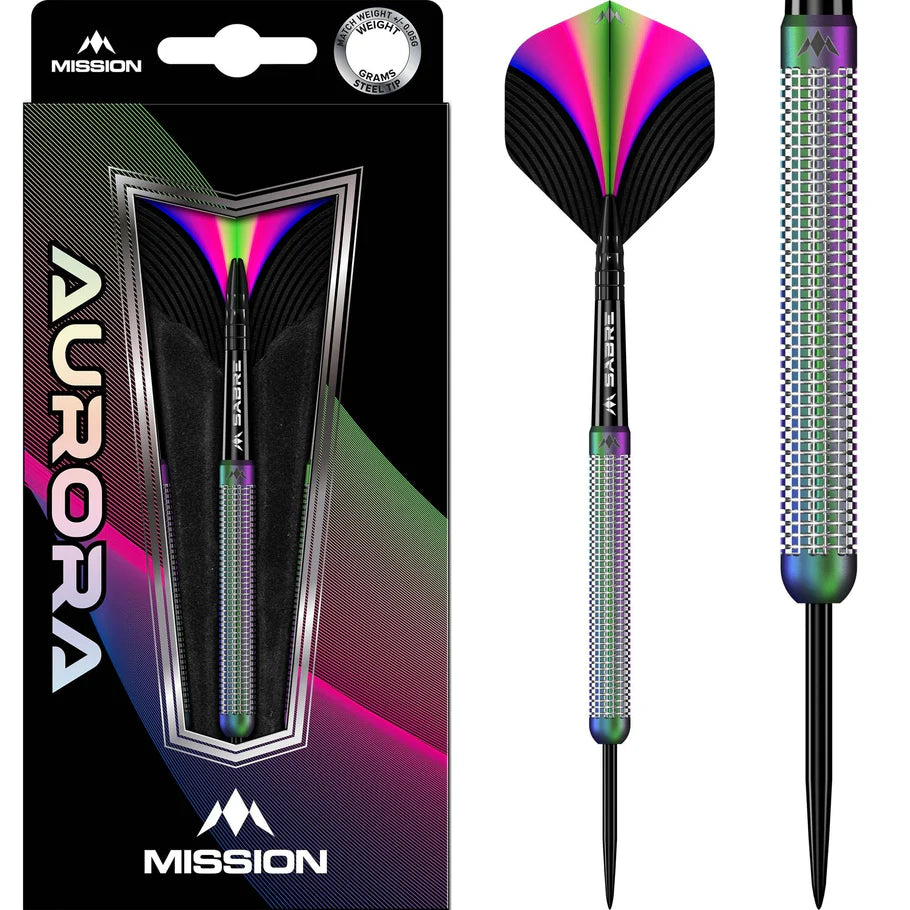 Mission Aurora Darts - Steel Tip - 90% Tungsten - Coral PVD