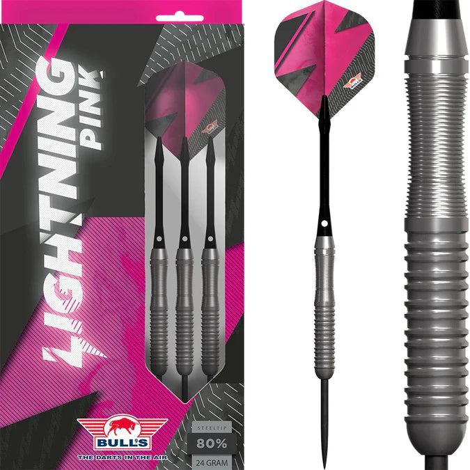 Bulls Lightning Pink Darts Steel Tip - 80% Tungsten
