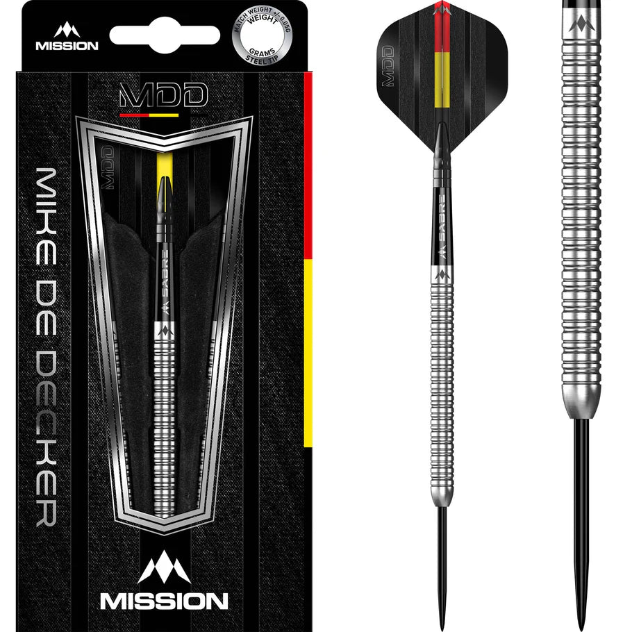 Mission Mike De Decker Darts Steel Tip - 95% Tungsten - Silver