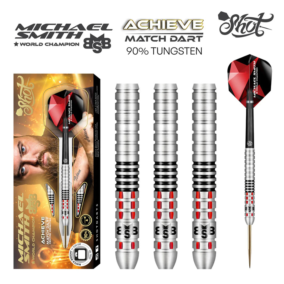 Shot Michael Smith Achieve 90% Tungsten Steel Tip Darts