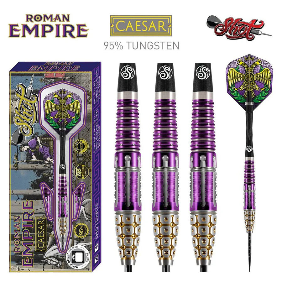 Shot Roman Empire Caesar-Steel Tip Dart Set 95% Tungsten
