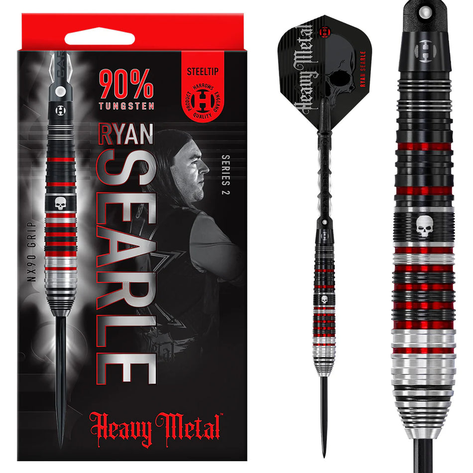 Harrows Ryan Searle Darts - Heavy Metal - Steel Tip - 90% Tungsten Harrows Ryan Searle Darts - Heavy Metal - Steel Tip - 90% Tungsten