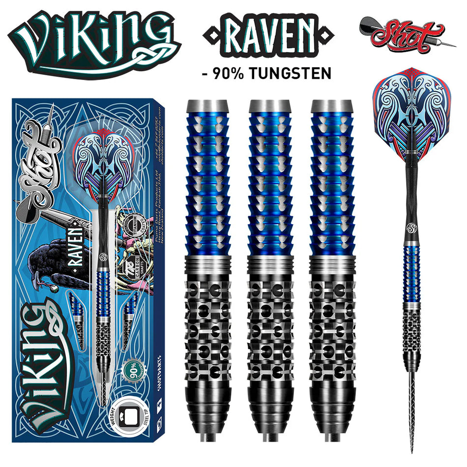 Shot Viking Raven 90% Tungsten Steel Tip Darts