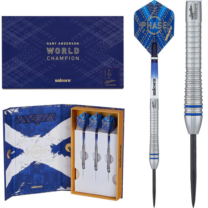 Unicorn Gary Anderson Phase 6 World Champion 90% Tungsten Steel Tip Darts