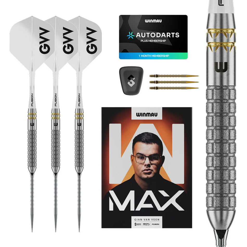 Winmau Gian Van Veen W-Max Switch Point 90% Tungsten Steel Tip Darts